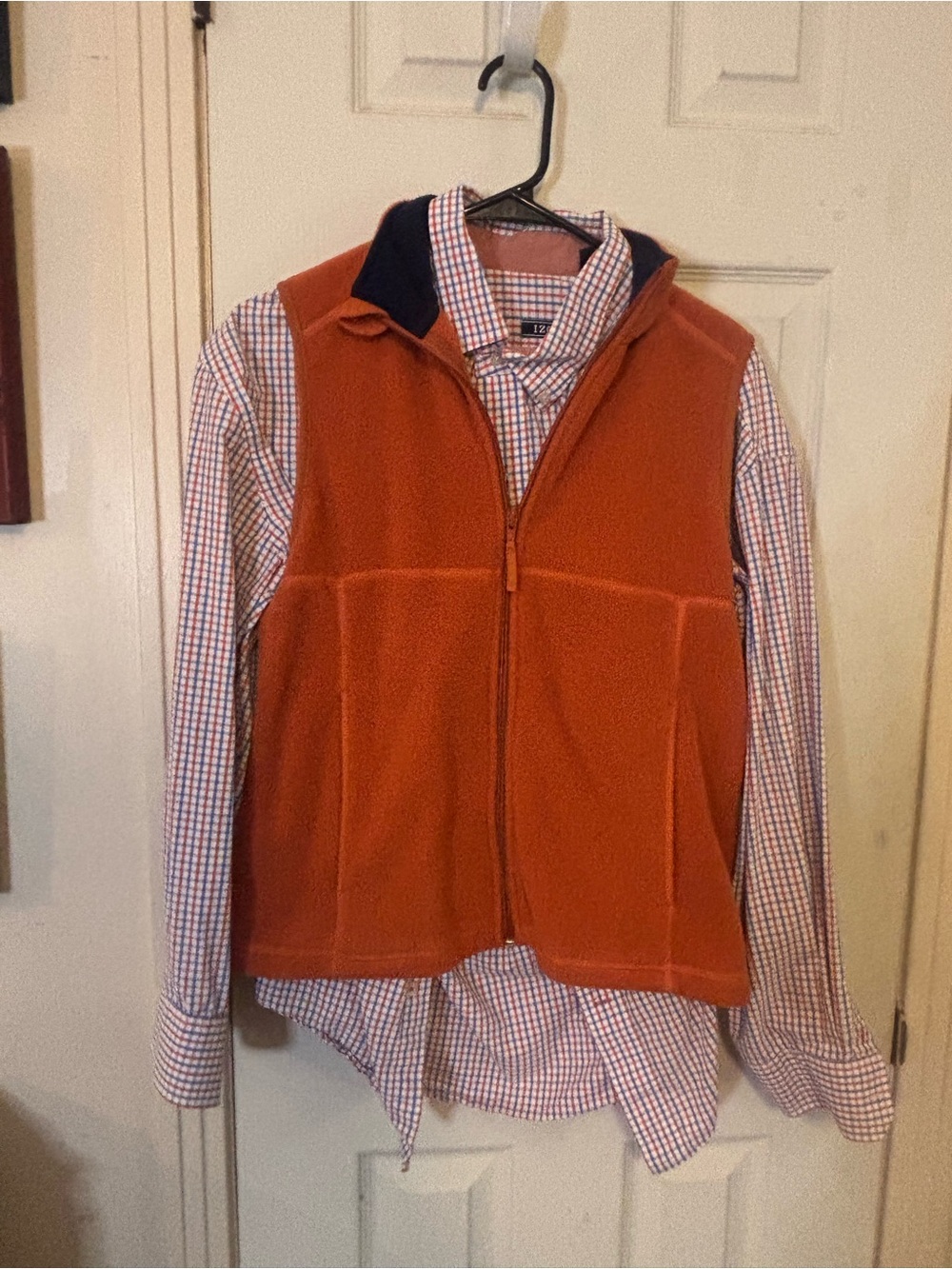 Izod shirt lands end Orange Fleece Button-Front Vest Layer